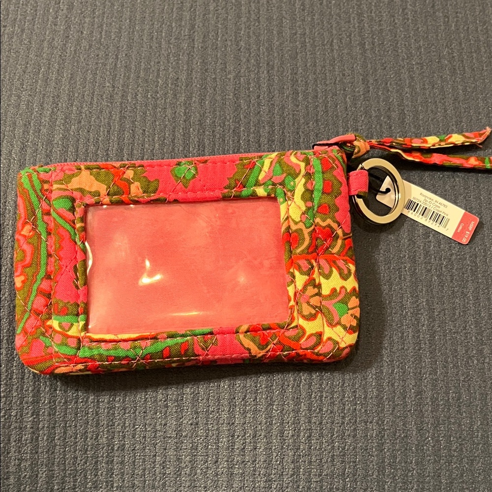Vera Bradley Pink and Green Floral Wristlet